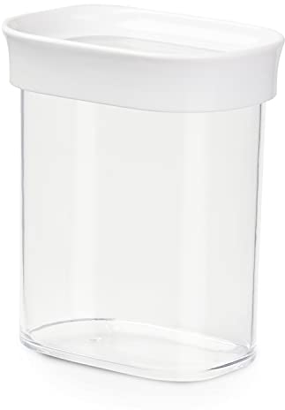 EMSA 513555 Vorratsdose Optima | Für Trockenvorräte | 0,38 L | Stapelbar | Rechteckig | 100 % keimfrei | Frische-Dichtung | 100 % Sicher | Weiß/Transparent