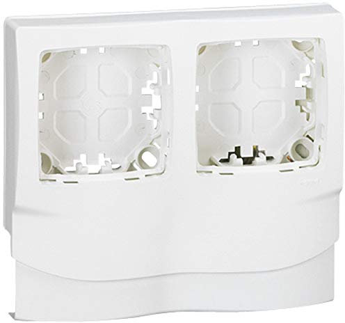 Cadre appareillage saillie 2 postes - pose le long des moulures DLPlus épaisseur 20mm - blanc