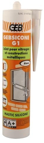 GEB Gebsicone G1 sigillante siliconico per vetri e costruzioni metalliche. Ottima adesione, resistente alle temperature estreme e ai raggi UV. 310 ml - Bianco