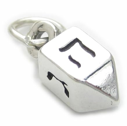 Dreidel Sterling Silber Charm .925 x 1 Jüdisches Spiel Charms