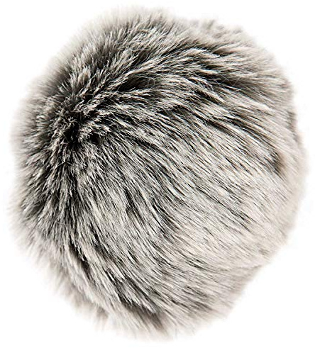 Pompon Kunstfell grau-silber