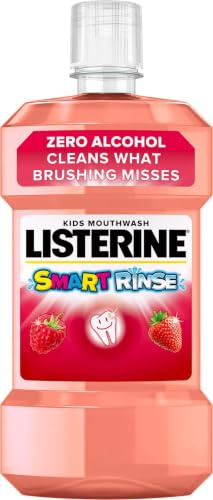 Listerine Smart Rinse Mild Berry Mouthwash (1x 500ml), Kids Mouthwash to Reduce Cavities, Bad Bacteria, and Cleaning Teeth, Gums, and Tongue, Sugar-and Alcohol-Free Formula