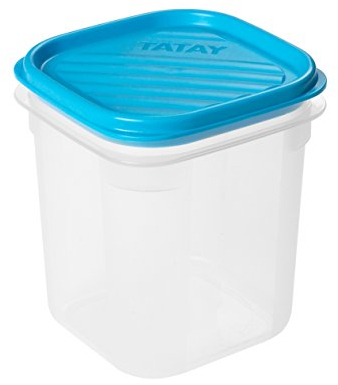 Tatay Fiambrera de Alimentos, Hermética, 0.7L de Capacidad, Tapa Flexible a Presión, Libre de BPA, Apto Microondas y Lavavajillas, Color Azul. Medidas: 10 x 10 x 11.7 cm