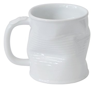 Squashed Tin Can Mug White 7.8oz / 220ml | Crumpled Mug, Squashy Mug, Tin Can Cup, Coffee Mug, Cocktail Mug