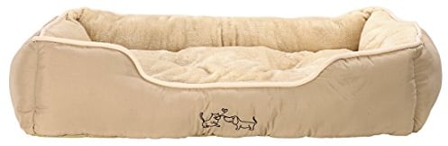 Dehner Lieblinge Hundebett und Katzenbett Sammy, ca. 90 x 70 x 20 cm, Polyester, beige