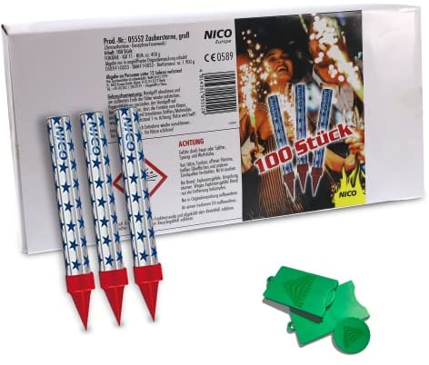 Nico Großpackung: 100 Zaubersterne - Zimmerfontänen Brenndauer ca. 50 Sek
