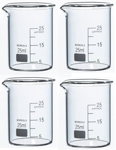 Rocwing - Boro 3.3 Glas Messbecher für Labor (25ml, 2 in a pack)