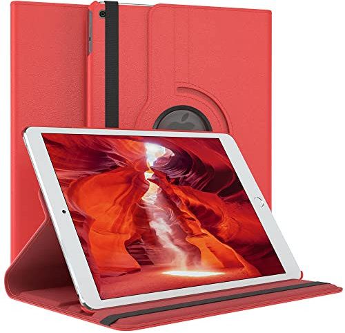 EAZY CASE - Tablet Hülle für iPad 2017 iPad 2018 (5./6. Gen.) Schutzhülle 9.7 Zoll Smart Cover Tablet Case Rotationcase zum Aufstellen Klapphülle 360° drehbar mit Standfunktion Tasche Kunstleder Rot