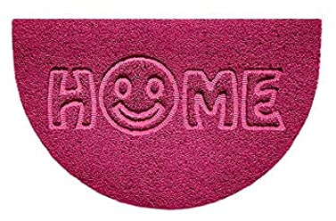 Nicoman - Zerbino a Mezzaluna Goffrato, Lavabile, 70 x 44 cm (Grigio, a Forma di Stella), Rosa, 70x44cm-HOME