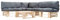 vidaXL Holz Garten Palettensofa 4-TLG. Grau Palettenkissen Sofagarnitur Ecksofa Gartensofa Lounge Gartenset Gartenmöbel Palettenmöbel In/Outdoor