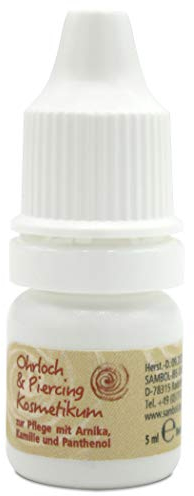 Sambol Ohrloch & Piercing Kosmetikum zur sicheren Reinigung und Pflege der empfindlichen Haut mit Arnika, Kamile und Panthenol 1 Display mit 25 x 5ml Flasche
