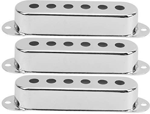 3er Pack Messing Single Coil Gitarren Pickup Cover Gitarrenzubehör Kompatibel mit ST SQ E-Gitarre (48 mm)(Silber) Musikinstrumentenzubehör Zubehör Für Musikinstrumente