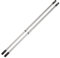 Novaliv Lot de 2 manches de balai télescopiques avec filetage 79-130 cm - En métal argenté - Pour balai - Filetage allemand - Manche universel de rechange - Manche télescopique de rechange