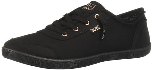 Skechers Women's Bobs B Cute Sneaker, Black Canvas Trim, 3 UK Wide