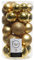 ETC 30er Set Kugelmix PVC mit Weihnachtskugeln Baumschmuck bruchfester Christbaumschmuck (Gold)