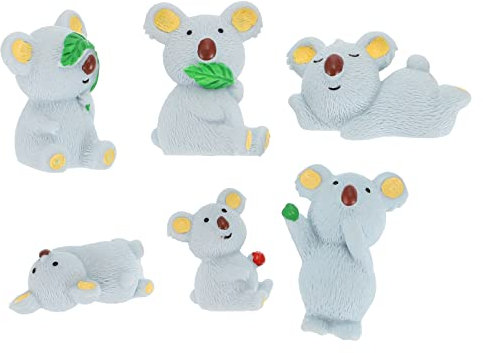 Happyyami 12 Stück Mini-Figuren kleines Tier Mini-Figur Koala Figur Mini-Spielzeuge aus der Kollektion Spielwaren für Kuchen Topper Spielzeug