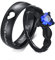 VNOX Paar Ringe Set Edelstahl mit Gravur Hohles Herz Blau Hochzeitsring mit Zirkon Personalisiert Freundschaftsringe Partnerringe mit Graviert für Männer Frauen