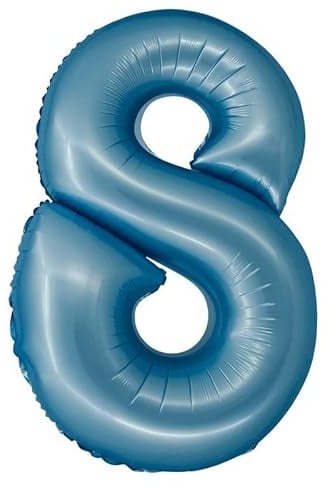 Playflip XL Folienballon blau matt Zahl 8