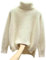 Damen Rollkragenpullover,Mohair Solid Pullover Pullover, Super Weiche Warme Plüschpullover, Lockere Elegante Dicke Lange Ärmel Tops, Weiß, L
