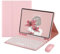 QYiiD Tastiera Caso con Mouse per iPad Mini 5 2019 (5a generazione) / iPad Mini 4 2015, Tastiera wireless rimovibile magnetica per iPad Mini 5/4/3/2/1, PU custodia in pelle con Supporto Matita, Rosa
