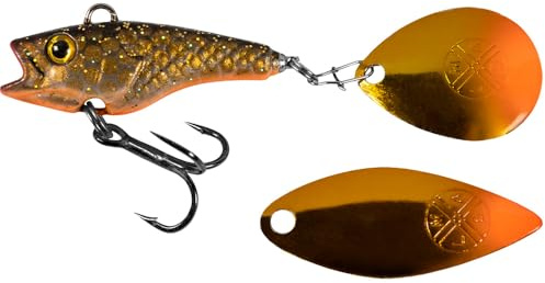 LMAB Good Vibe Jigspinner, mit Wechsel Blade, Jig Spinner zum Angeln, Barsch & Hecht Spinjig (14 g, Golden Roach)