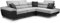 Anton - Sofa - Storage - Sofa Bed - Black/grey - Faux leather/fabric (Black/Grey, Left hand corner and Right hand corner) (Right Hand Corner)