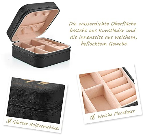 MAYCARI Reise Schmuckkästchen Kunstleder, Kleine Schmuckschatulle Mini Schmuck Organizer Tragbar Schmuckbox für Ringe, Halskette, Ohrringe