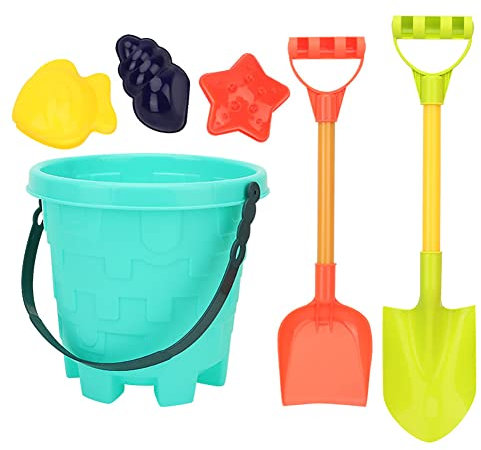 Lot de 6 Jouets de Sable Colorés pour La Plage, Kit de Jeu de Plage Enfant avec Seau Plage, Pelle, Moules à Sable Jouet de Sable Jeux de Plage Cadeau pour Enfants Garcon Fille