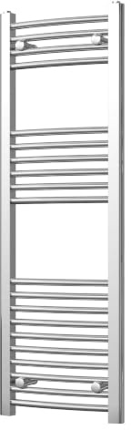 UK Radiators Modern Curved Heated Towel Rail Radiator - Bathroom Warmer | H1200mm x W400mm, Chrome - Brackets and Fixings Included - Efficient Towel Warmer for Bathrooms, Screw-In Wall Mounted
