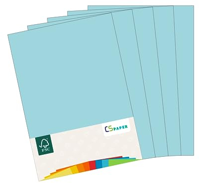 MADE IN EU 10 Blatt Bastelkarton HELLBLAU A4 210 g/m² CS Paper - Bastelpapier, Fotokarton, Tonpapier zum Basteln, Falten und Zeichnen im Format DIN A4. Farbkarton für den Heim- & Bürobedarf