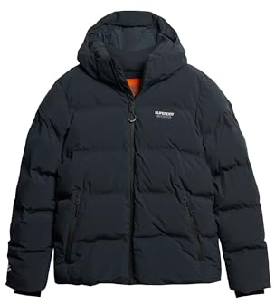 Superdry Herren Kastige Steppjacke mit Kapuze Finster Marineblau XL