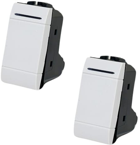 2 Pezzi Prese Interruttori Deviatori 16A 250V Compatibile Con Bticino Living Bianco (Deviatore 1005, 2)