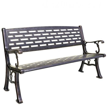 Sunyongfly Balkonbank Für 3 Personen, Rostfreie Terrassen-gartenbank Aus Gegossenem Aluminium Für Gartenmöbel Im Park(150cn)