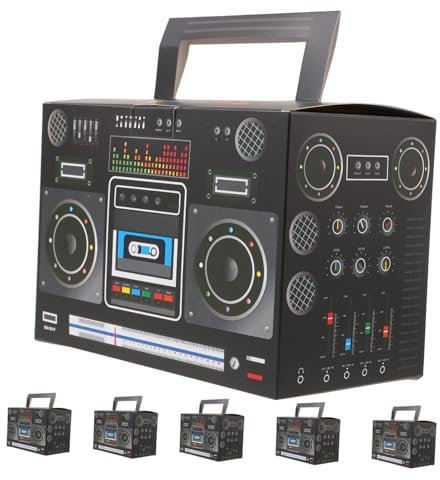 TOPBATHY 6st Boom-tischaufsätze Boom-party-leckerli-boxen 80er-jahre-boombox-dekorationen Gastgeschenke Für Musik Neuheit-boom-geschenkboxen Süßigkeiten Fall Aufbewahrungskiste Bar Papier