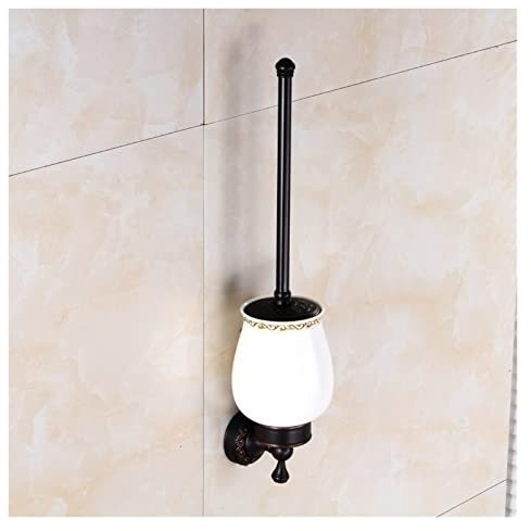 HEYBB Titulaires de broussole de Toilette Antique/Noir/en Laiton Bol de Toilette Brosse Clean Céramique Salle de Bain Accessoires Toilettes Accessoires de Salle de Bain Porte-Brosse de Toilette (