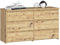 AKORD | Kommode CL-100 mit 6 Schubladen | Komodenschrank | Funktional | Für Wohnzimmer | Für Schlafzimmer | Langlebig | Rollenführung | ABS-Kante 35x100x57cm | Artisan Eiche + Artisan Eiche Front