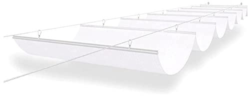 IBOWZ Tenda da Sole Avvolgibile Vela ombreggiante Vela ondulata Traspirante, Filo Scorrevole Retrattile Parasole Ondulato Resistente ai Raggi UV Rete ombreggiante appesa a Forma di U Pergola