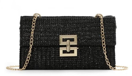 LUI SUI Straw Clutch Purses for Women Summer Beach Bag Woven Purse Envelope Clutch Wedding Crossbody Bag