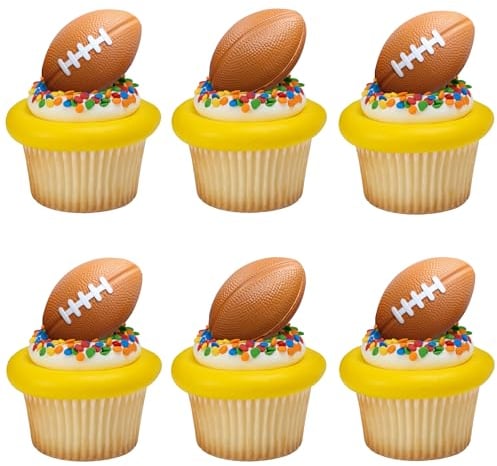 Gyufise 10Pcs Football Cupcake Toppers Foam Rugby Ball Players Cupcake Picks for Kids Sport Theme Birthday Party Baby Shower Cake Decorations Supplies