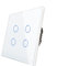 CNBINGO Interruptor de luz táctil empotrado, interruptor de pared cuádruple en blanco, superficie háptica, interruptor táctil con panel de cristal y LED de estado, 500 W/compartimento