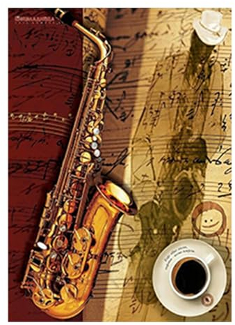 SHEGZHUC Diamond Painting Saxophone 30x40cm - Instrument de Musique, Café Peinture Diamant Adulte, Broderie Kit Complet, Point de Croix, Décor Mural pour Chambre
