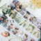 Aesthetic Washi Tape Set Sticker 3 Rolls,PET Tape Mädchen Blumen Scrapbooking Stickers,Decorative for Journaling,Bullet Journals,Planner,Arts for Crafts(Spring Girl Serie 2)