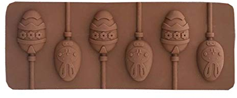 Moule en silicone à 6 cavités pour œufs de Pâques, chocolats, sucettes, bonbons, biscuits, gâteaux, moules en silicone