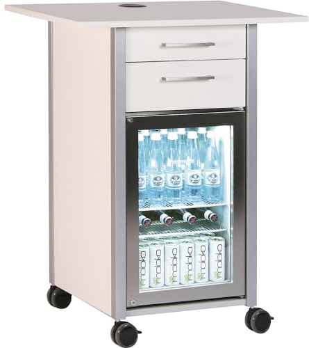 kaiserkraft | Service- und Kaffeestation | mit 1 Kühlschrank und 2 Schubladen | LxBxH 800 x 600 x 1015 mm