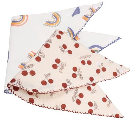 Beatifufu 2 Stück Baumwoll-sabberlätzchen Musselin-babylätzchen Saugfähige Fütterungslätzchen Für Kleinkinder