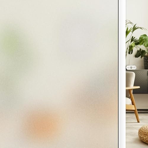 Warmiehomy Frosted Window Film Privacy for Glass Windows,76x200cm Static Cling Frosting Window Films Anti-UV for Office Bathroom Home