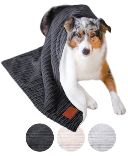 WahreTierliebe® Cozy Kuscheldecke für Hunde, Waschbar & Pflegeleicht - Idealer Überzug fürs Hundebett, Sofa, Auto & Möbel - Warmes, doppelseitiges Design