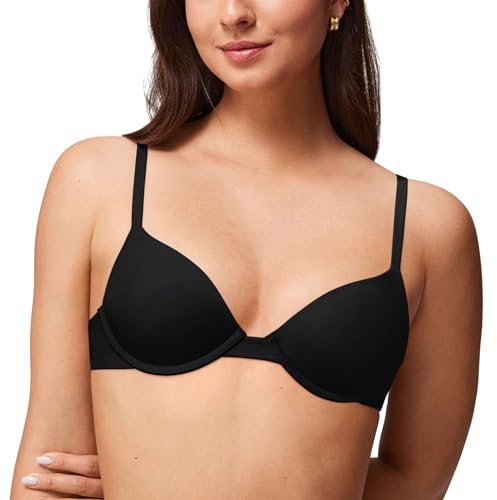 Halobliss Damen Push up BH Kleine Brüste mit Bügel | Nahtloser, Seamless, Stütz, Tiefer Ausschnitt, Tshirt Büstenhebe BHs