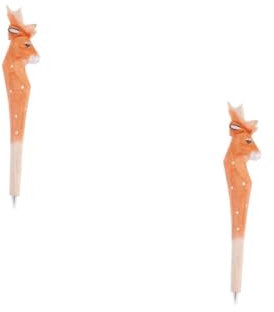 DIYEAH 2 Pezzi Intagliare Penne Di Legno Penna Da Intaglio Dei Cartoni Animati Penna Gel Creativa Penne Gel