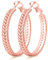 PABBEU Rose Gold Plated Hoop Earrings, 14K Gold Hoops Earrings for Women, Lightweight Large Rose Gold Plated Hoops, Thick Wide Hypoallergenic Big Hoop Earring